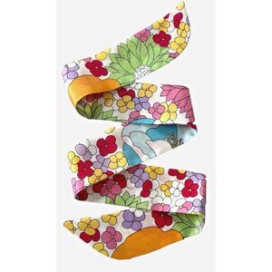 Women Floral Skinny Scarf Bag Handle Head Wrap 70s Hippie Boho Dreamy Retro Chic